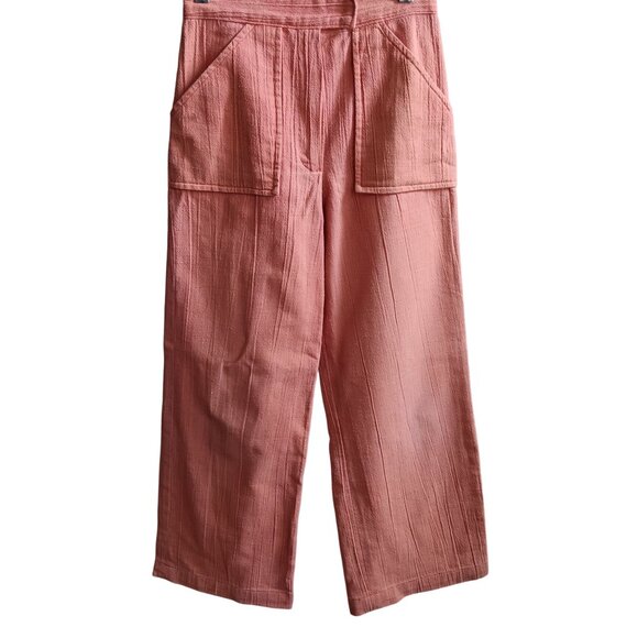 24x25 Girls Vintage Jeans 1970's Wide-Leg Peach Textured Cotton Pants 1OF1 - Picture 1 of 6